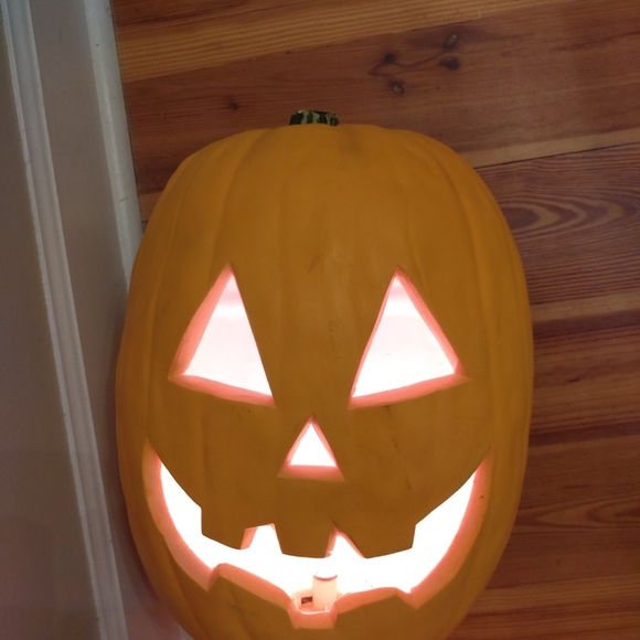 Jack-O-Lantern Blow Mold Scary Pumpkin TALL 15" TALL Light-Up Electric Vintage - Picture 8 of 8